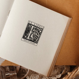  bloemenmonogram Briefboek Ex libris Rubberstempel