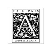  bloemenmonogram Briefboek Ex libris Rubberstempel (Afrduk)