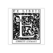  bloemenmonogram Briefboek Ex libris Rubberstempel (Afrduk)