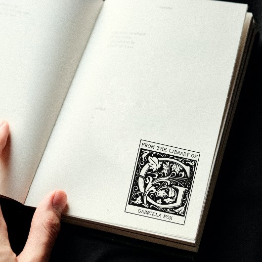  bloemenmonogram letter G uit de bibliotheek Rubberstempel