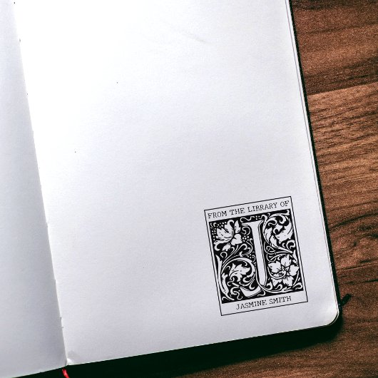  bloemenmonogram letter J uit de bibliotheek Rubberstempel