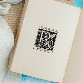  bloemenmonogram letter R uit de bibliotheek Rubberstempel