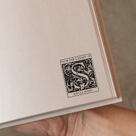  bloemenmonogram letter S uit de bibliotheek Rubberstempel