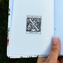  bloemenmonogram letter X uit de bibliotheek Rubberstempel