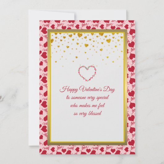 Bloemenmonogram Valentijnsdag met gouden hart (Achterkant)