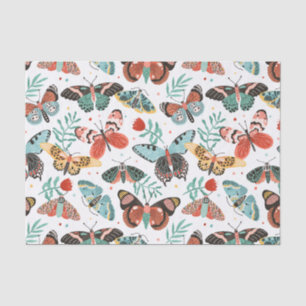 Bloemenmot vlinderpatroon tissuepapier