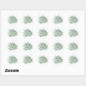Bloemenmunt Groene Succulente Cactus Ronde Sticker (Vel)