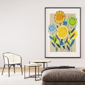 Bloemenmuur Art Canvas Afdruk