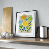 Bloemenmuur Art Canvas Afdruk