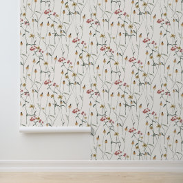 Bloemenmuurschildering Waterverf wallpaper Behang