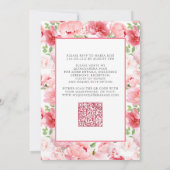 Bloemennummer 15 Roze Elegant QR Quinceañera Kaart (Achterkant)