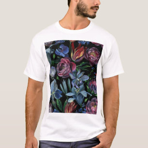 Bloemenoliepastel: naadloos patroon t-shirt