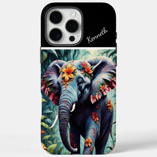 Bloemenolifant in het Oerwoud Case-Mate iPhone Case (Achterkant)