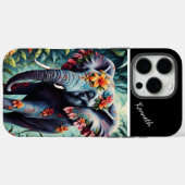 Bloemenolifant in het Oerwoud Case-Mate iPhone Case (Achterkant (horizontaal))