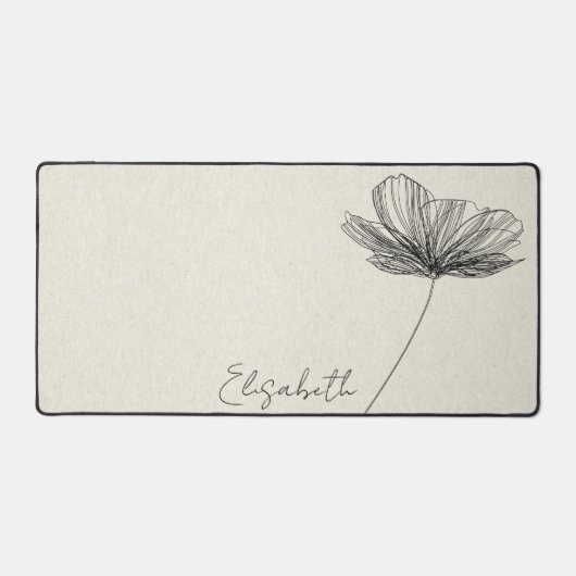 bloemenontwerp schattig boho meisje off wit bureaumat (Voorkant)