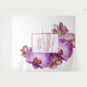 Bloemenorchideeën bruiloft achtergrond wandkleed (Voorkant (horizontaal))