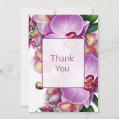 Bloemenorchideeën bruiloft bedankkaart (Voorkant)