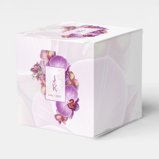 Bloemenorchideeën bruiloft gunst box bedankdoosjes