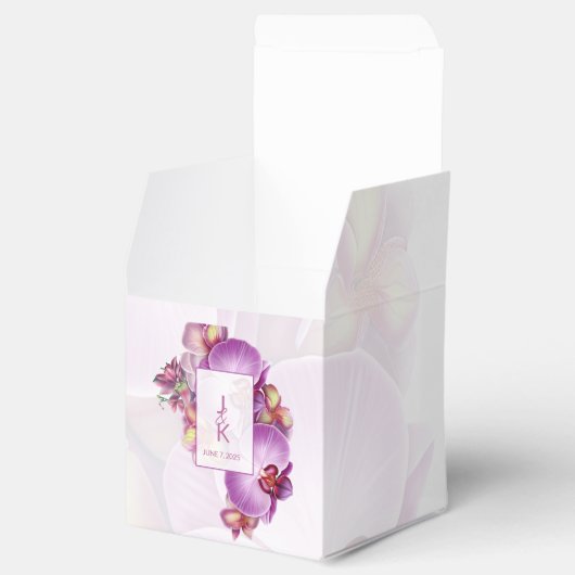 Bloemenorchideeën bruiloft gunst box bedankdoosjes (Geopend)
