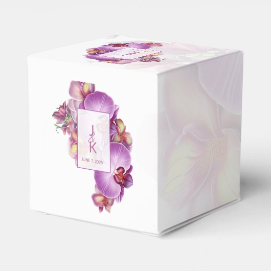 Bloemenorchideeën bruiloft gunst box bedankdoosjes (Achterkant)
