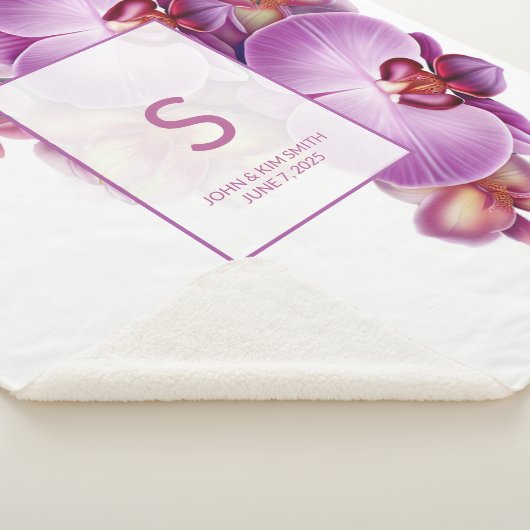 Bloemenorchideeën bruiloft Memento Sherpa Deken (3/4)