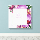 Bloemenorchideeën Voeg foto Stretched Canvas toe (Insitu (Houten vloer))