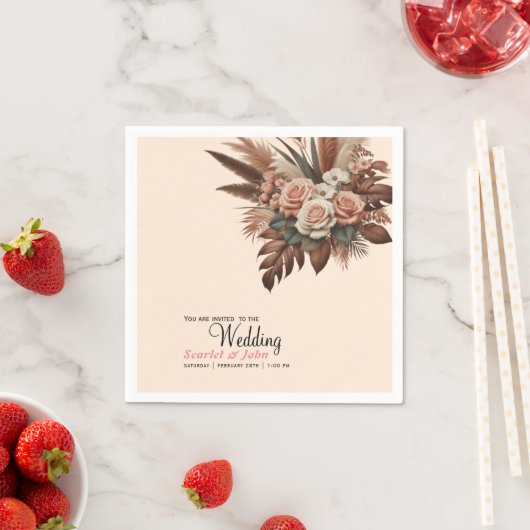 bloemenpampas gras bruiloft servet (Insitu)