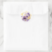 Bloemenpansy Ronde Sticker (Tas)