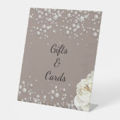 Bloemenparels welkom teken vrijgezellenfeest reclamebord met voetstuk (Voorkant)