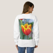  bloemenpastel tulp rode vrouwen trui (Achterkant volledig)