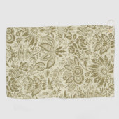 Bloemenpatroon Groene salie Antiek Damask Golfhanddoek (Horizontaal)