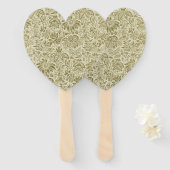 Bloemenpatroon Groene salie Antiek Damask Handwaaier (Voorkant en achterkant)