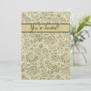 Bloemenpatroon Groene salie Antiek Damask Kaart