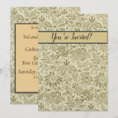 Bloemenpatroon Groene salie Antiek Damask Kaart (Voorkant / Achterkant)