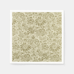 Bloemenpatroon Groene salie Antiek Damask Servet