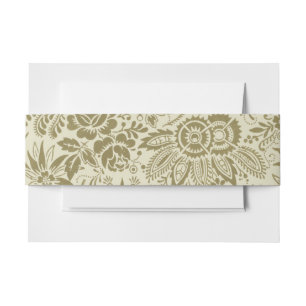 Bloemenpatroon Groene salie Antiek Damask Uitnodigingen Wikkel