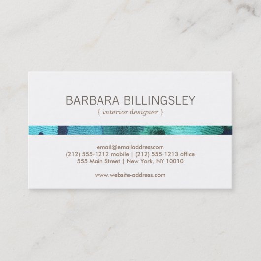 BLOEMENPATROON II voor interieurontwerper, decorat Visitekaartje (Voorkant)