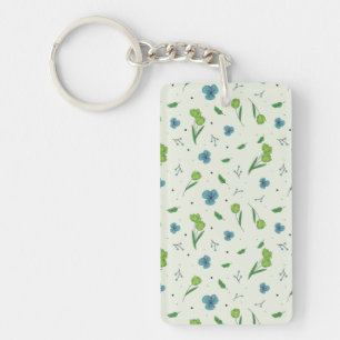 Bloemenpatroon Lente Bloemen Acryl Sleutelhanger