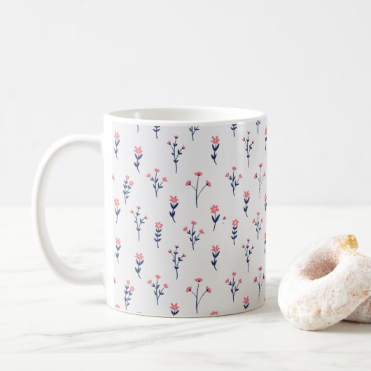 Bloemenpatroon Lente Bloemen Classic Koffiemok (Met donut)