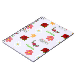Bloemenpatroon op grijs notitieboek