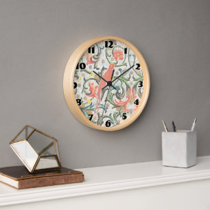 bloemenpatroon Peach Love Bird Clock