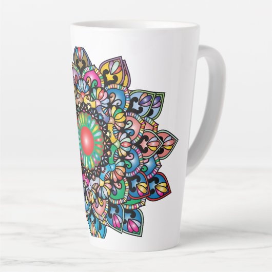 Bloemenpatroon Royalty Latte Mok (Rechterhoek)