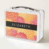 Bloemenpatroon, Sinaasappel Dahlia, Jouw naam (Achterkant)