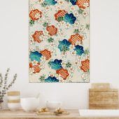 Bloemenpatroon van Shin Bijutsukai Poster (Keuken)