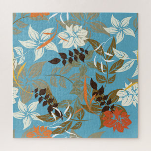 Bloemenpatroonillustratie: naadloze rug legpuzzel