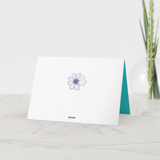 Bloemenpatroonontwerp Blauwgroen Verjaardag Kaart (Achterkant)