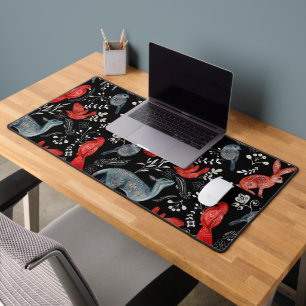 Bloemenpatroonontwerpen in folk-art stijl bureaumat