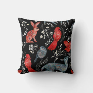 Bloemenpatroonontwerpen in folk-art stijl kussen
