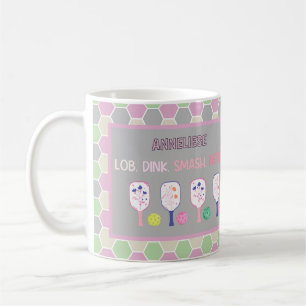 Bloemenpeddels en pastel gepersonaliseerde pickleb koffiemok
