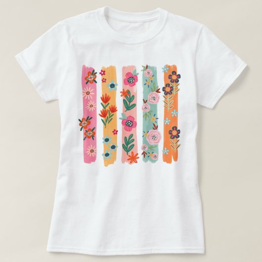 bloemenpenseelstreek t-shirt (Design voorkant)